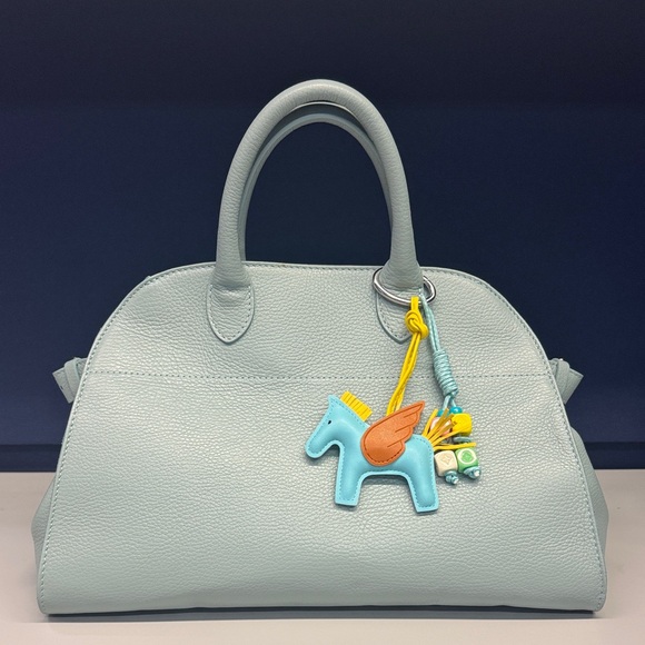Anna Paola Handbags - Anna Paola Made in Italy Leather Elegant Satchel with bag charms - new - w strap